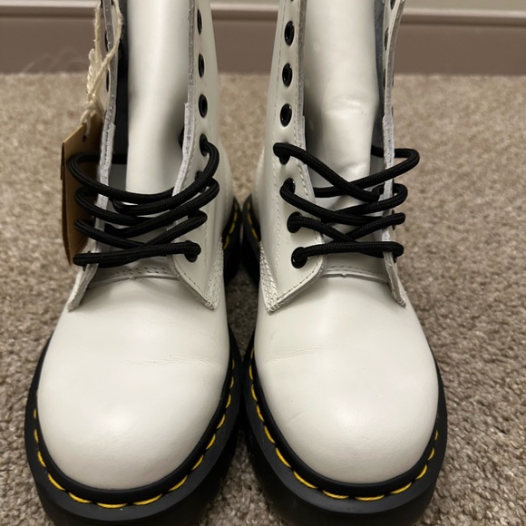 Dr. Martens 1460 White Boots with Black Accents - Picture 3 of 6